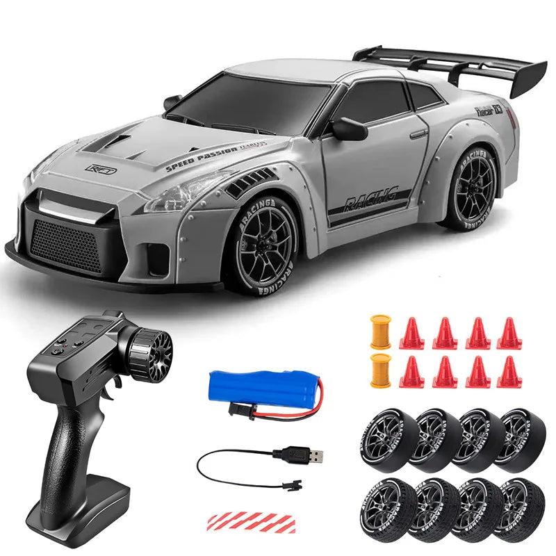 PF DriftMaster Pro Skala 1:24 – Szybkie Zdalnie Sterowane Auto Driftowe 4WD 20 km/h z LED i Dodatkowymi Oponami