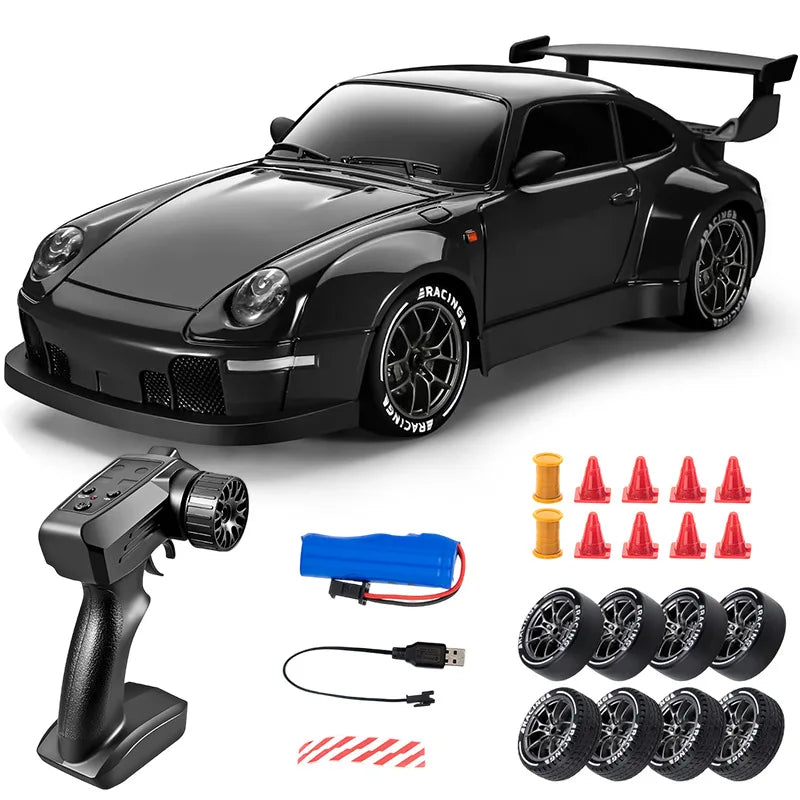 PF DriftMaster Pro Skala 1:24 – Szybkie Zdalnie Sterowane Auto Driftowe 4WD 20 km/h z LED i Dodatkowymi Oponami