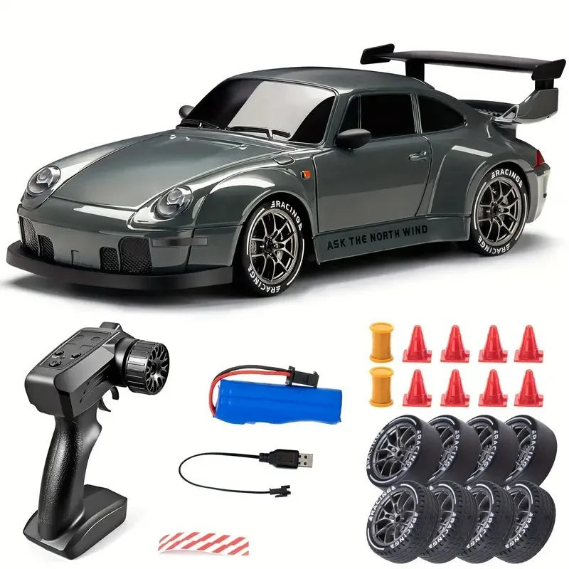 PF DriftMaster Pro Skala 1:24 – Szybkie Zdalnie Sterowane Auto Driftowe 4WD 20 km/h z LED i Dodatkowymi Oponami